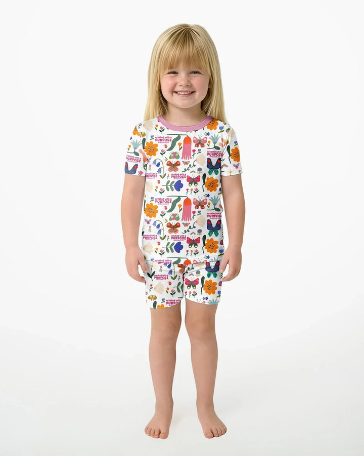 Created With A Purpose Bamboo Two Piece Short Sleeve Pajama Set