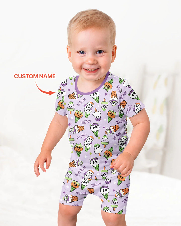 Conjunto de Pijama de Dos Piezas de Bambú con Mangas Cortas y Pantalones Cortos