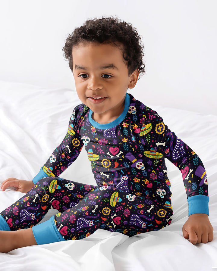 Conjunto de pijama de dos piezas de bambú con mangas largas, plantilla PERSONALIZADA