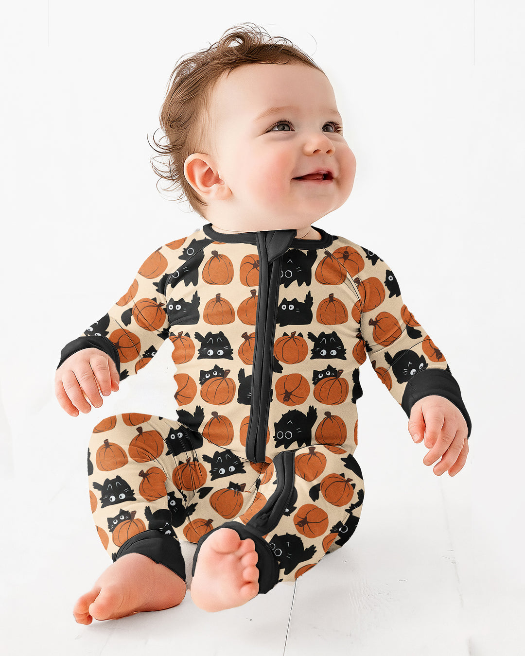 Black Cat Pumpkins Bamboo Convertible Zippy