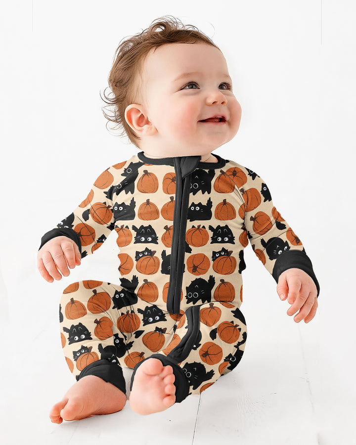 Black Cat Pumpkins Bamboo Convertible Zippy