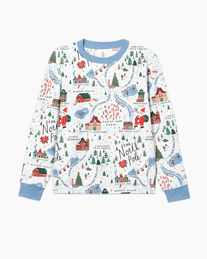 The North Pole Map Bamboo Men's Pajama Set