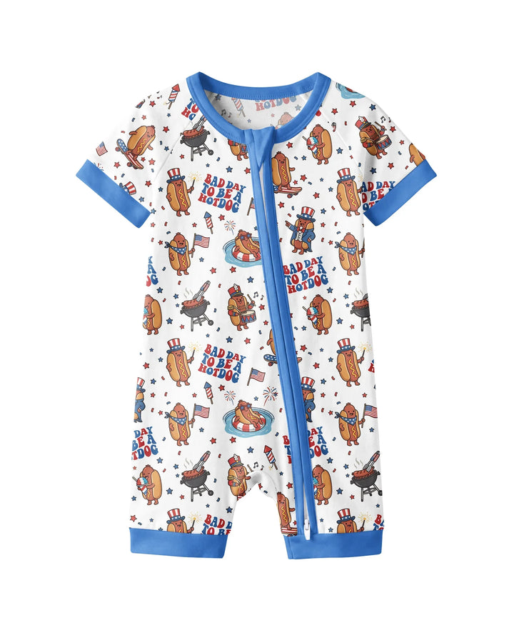 Hot Dog Patriotic Bamboo Shorty Zippy