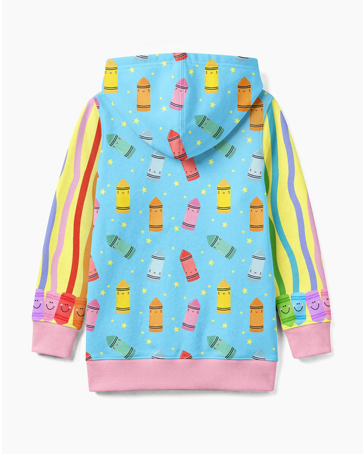 Kapuzenpullover aus Bambus mit hebräischem Alphabet und Reißverschluss