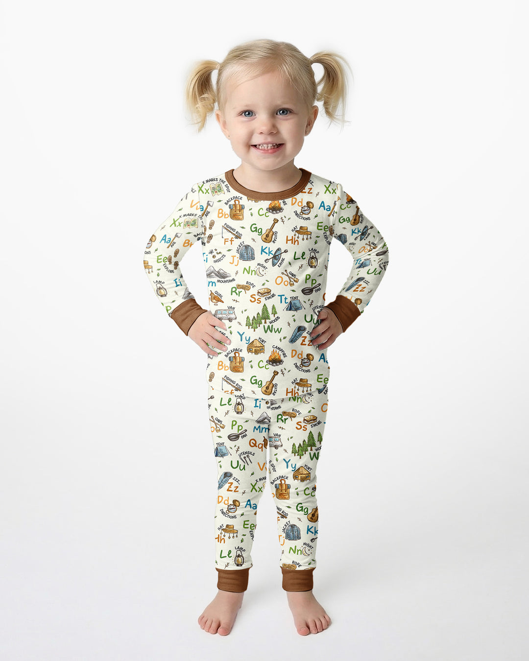 Zweiteiliges Langarm-Pyjama-Set mit Sommerfrüchten