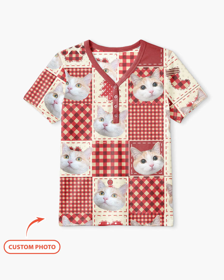 Christmas Ugly Pet Bamboo Women Short Sleeve Short Pajama Set