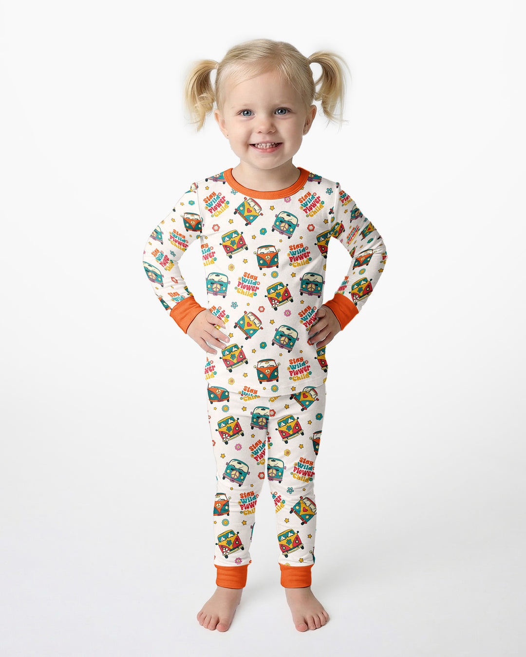Stay Wild Flower Child Bamboo Two Piece Long Sleeve Pajama Set