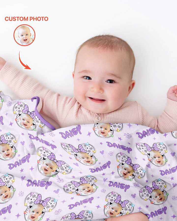 Custom Photo Little Princess Bamboo Blanket
