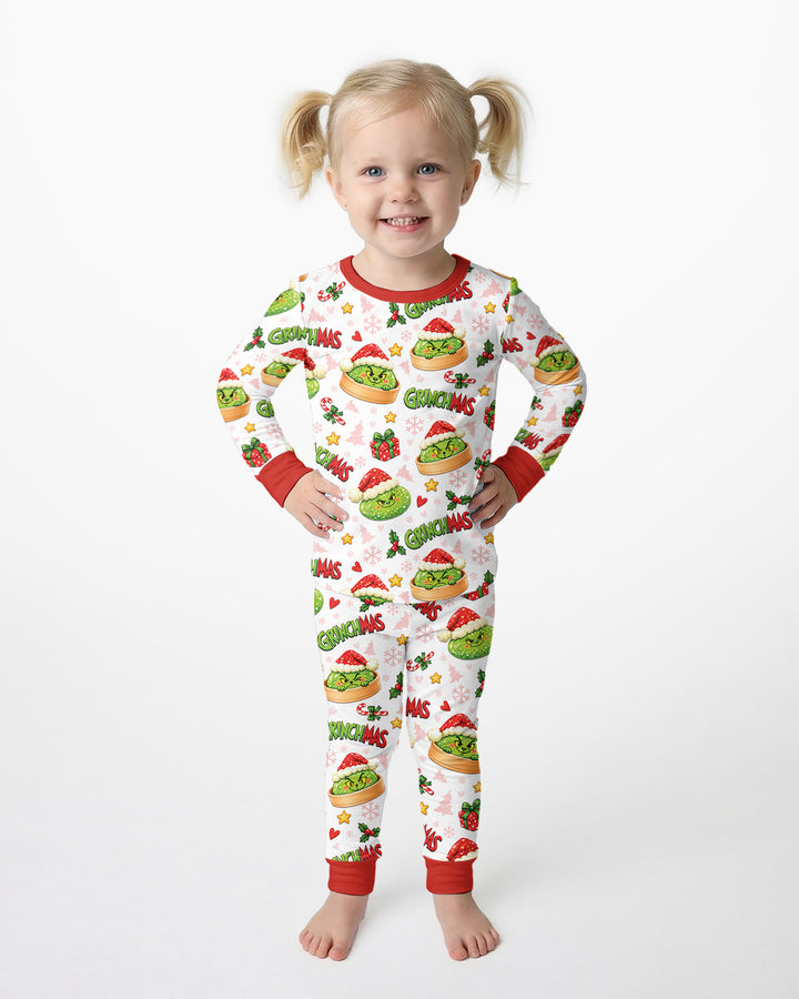 Grinchmas Dumpling Bamboo Two Piece Long Sleeve Pajama Set
