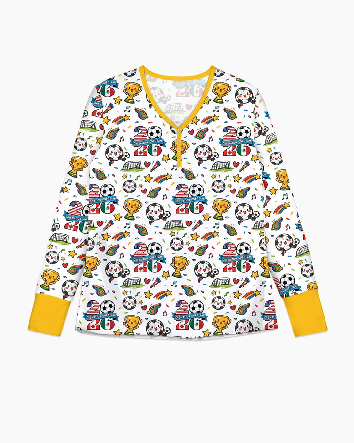 Soccer Fever 2026 Family Matching Bamboo Women Pajama Set