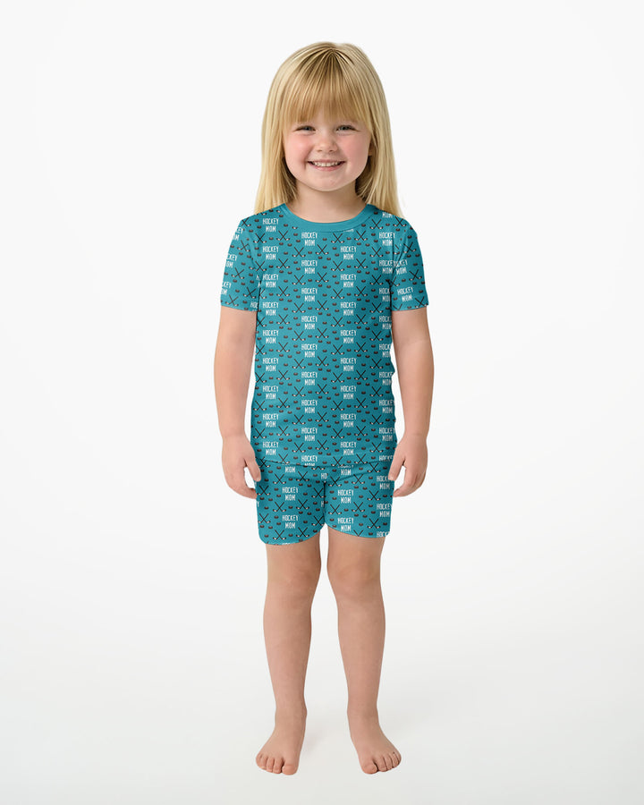 Hockey Mom Bamboo Two Piece Short Sleeve Shorts Pajama Set