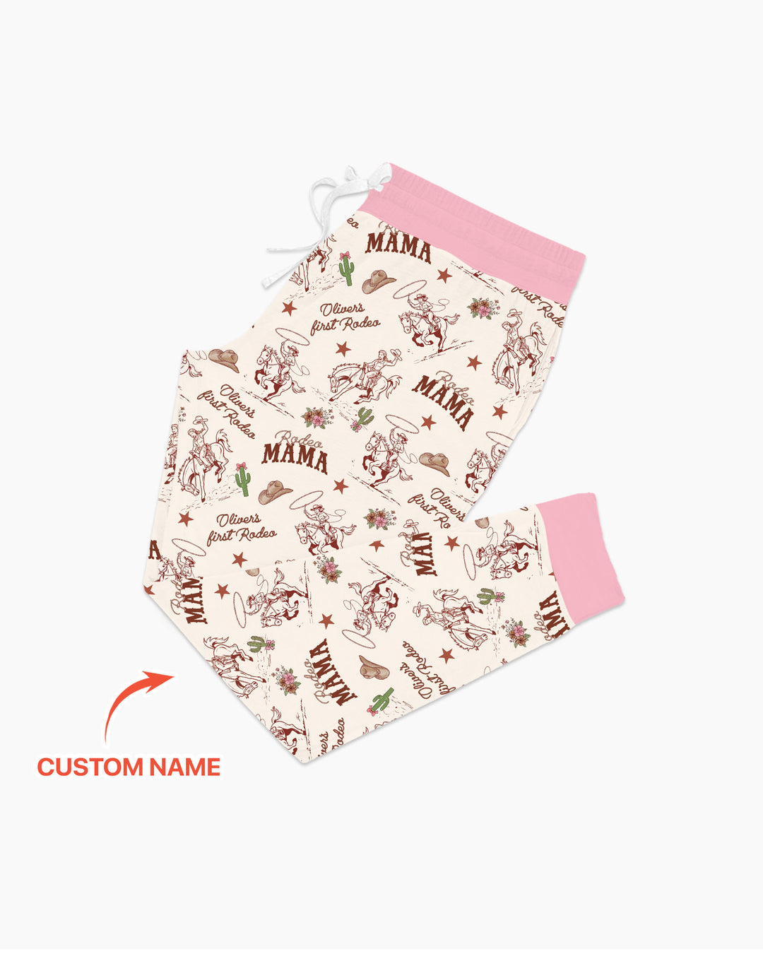Custom Name First Rodeo Family Matching Bamboo Women Pajama Set