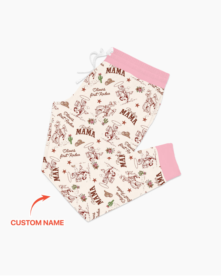 Custom Name First Rodeo Family Matching Bamboo Women Pajama Set