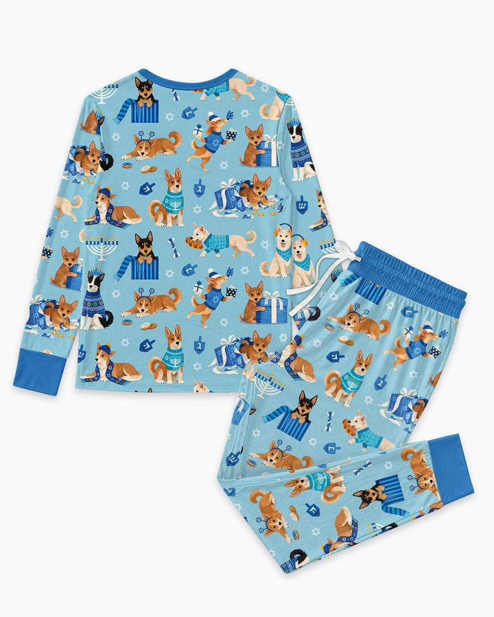 Hannukkah Protected by A Canaan Dog Bamboo Women Pajama Set