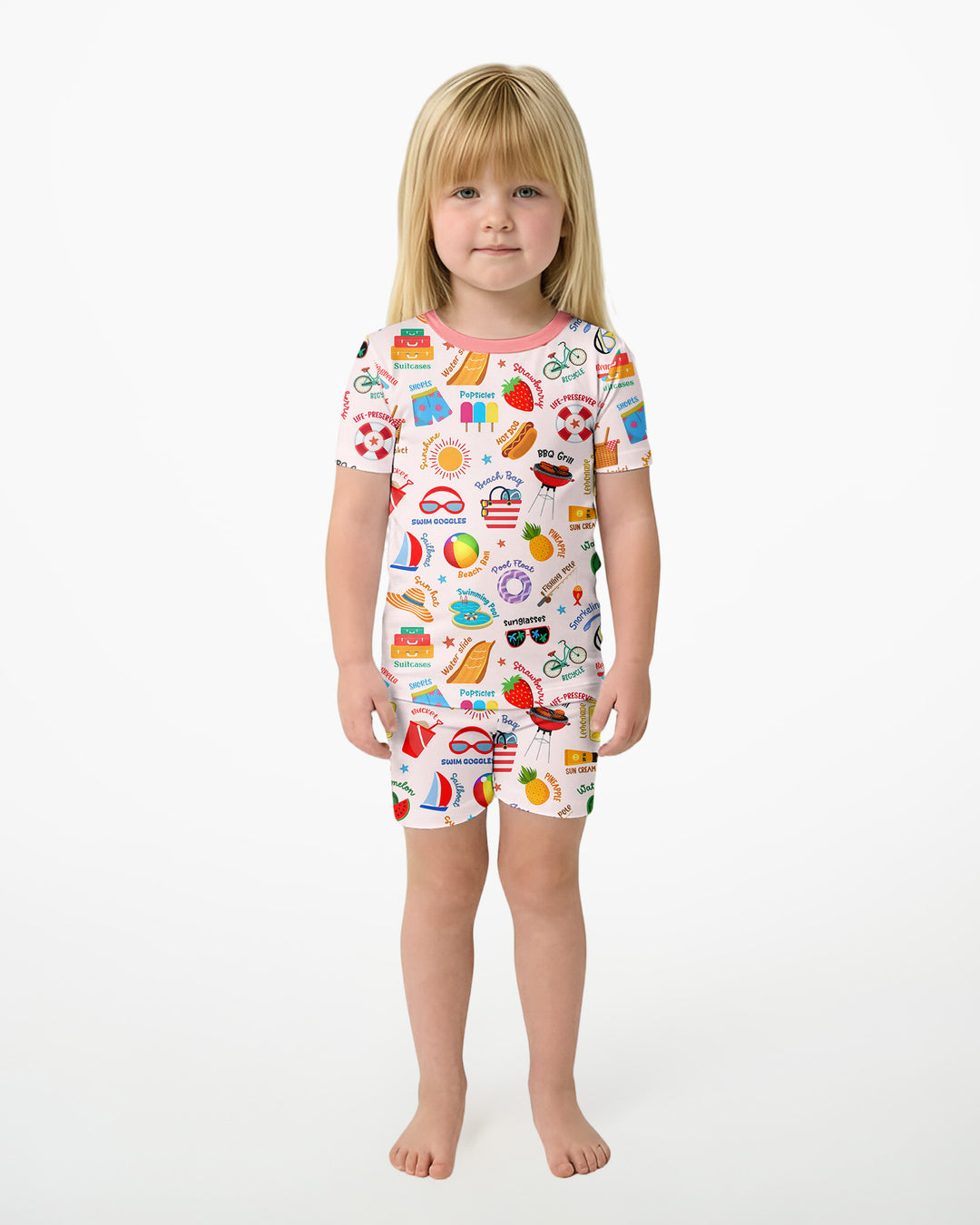Schlafanzug-Set zweiteilig, kurze Ärmel, kurze Hose, Bambus