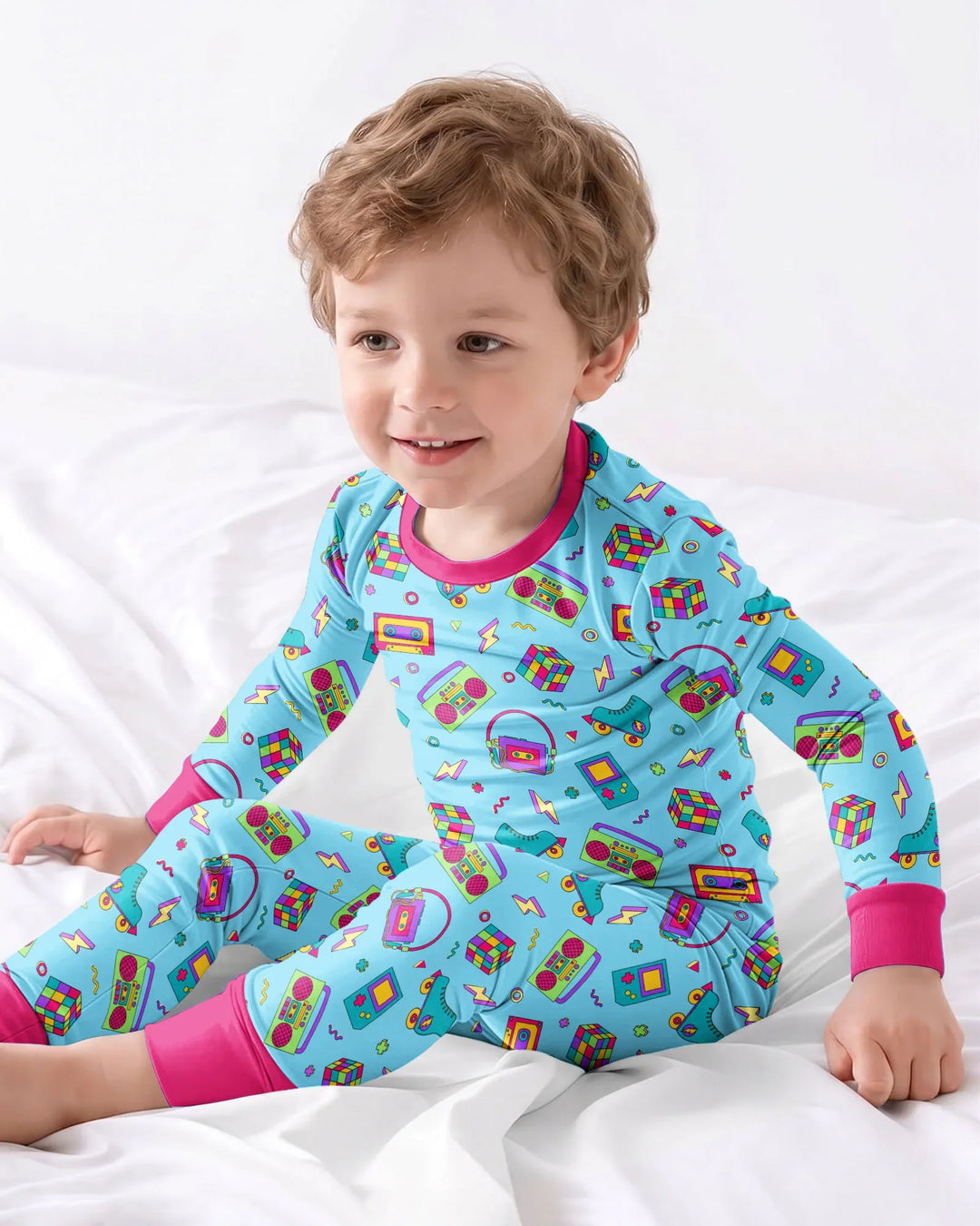 Zweiteiliges Langarm-Pyjama-Set mit Sommerfrüchten