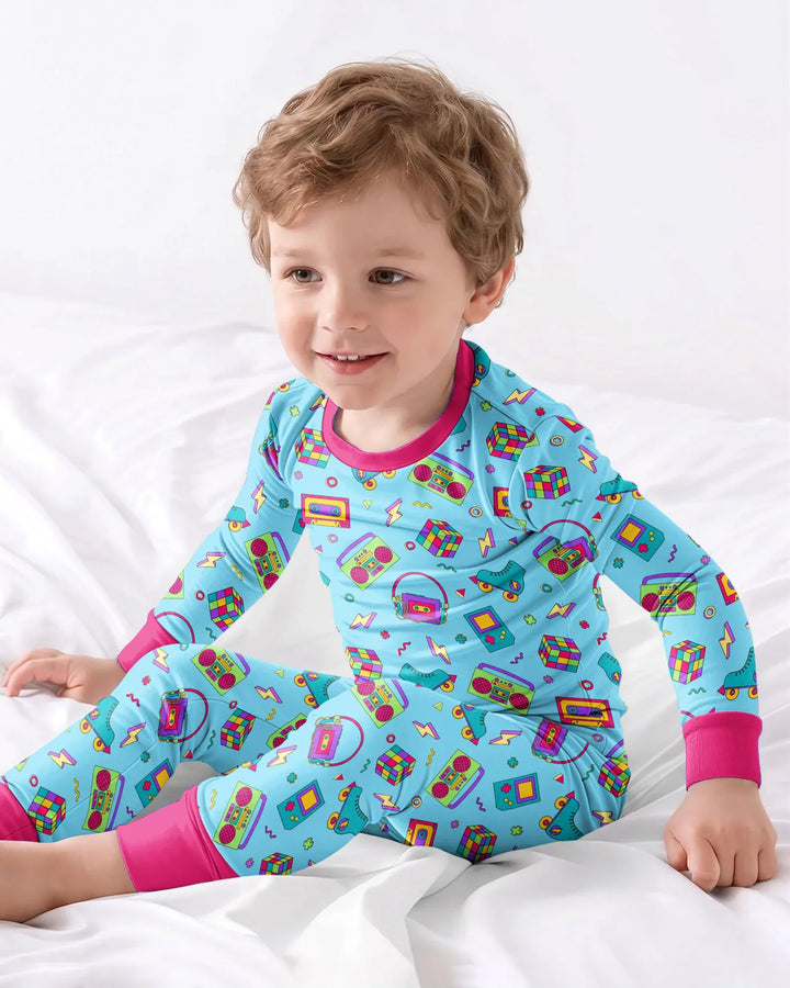 Zweiteiliges Langarm-Pyjama-Set mit Sommerfrüchten