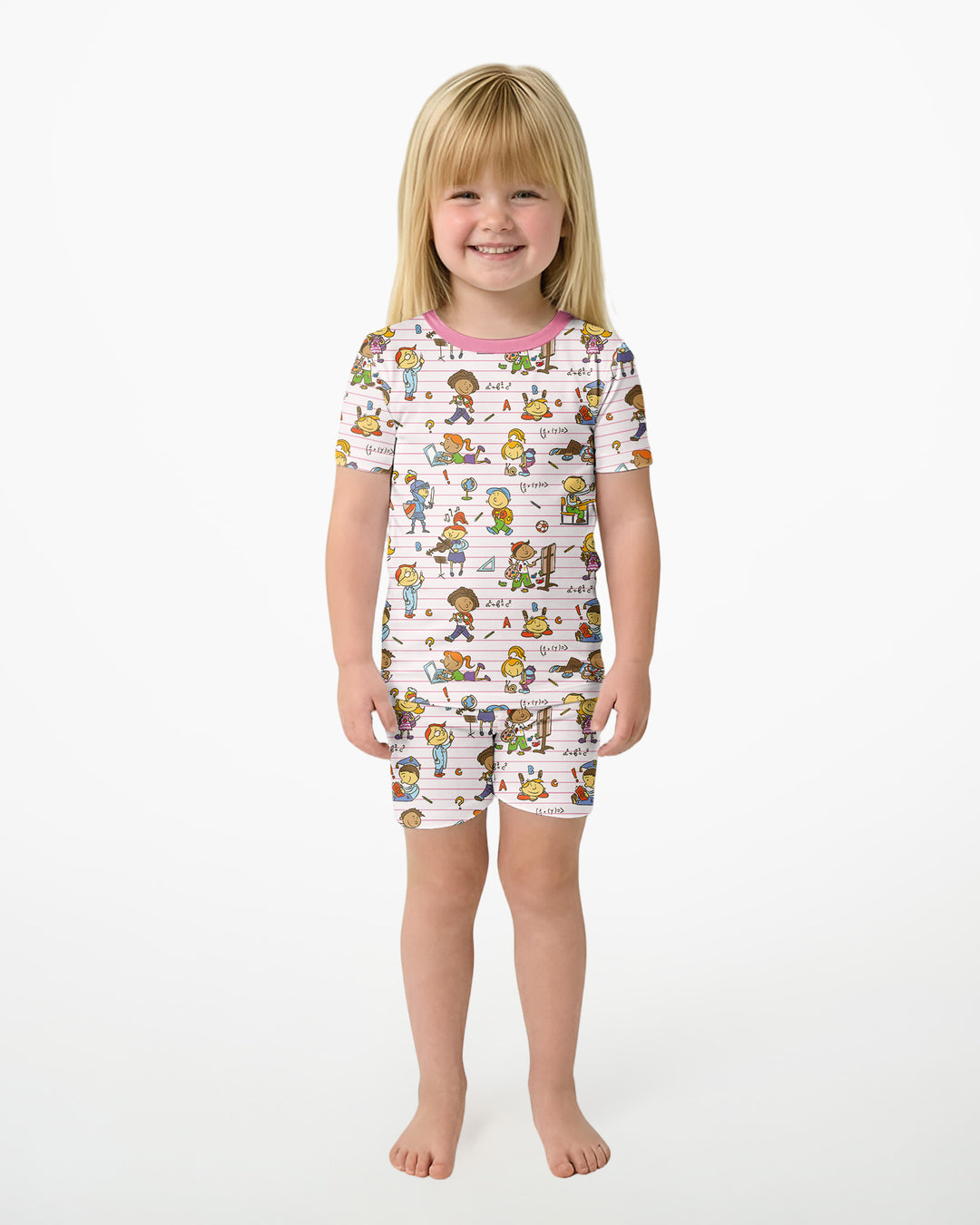 100 Días De... Conjunto de Pijama de Dos Piezas de Bambú de Manga Corta y Pantalón Corto