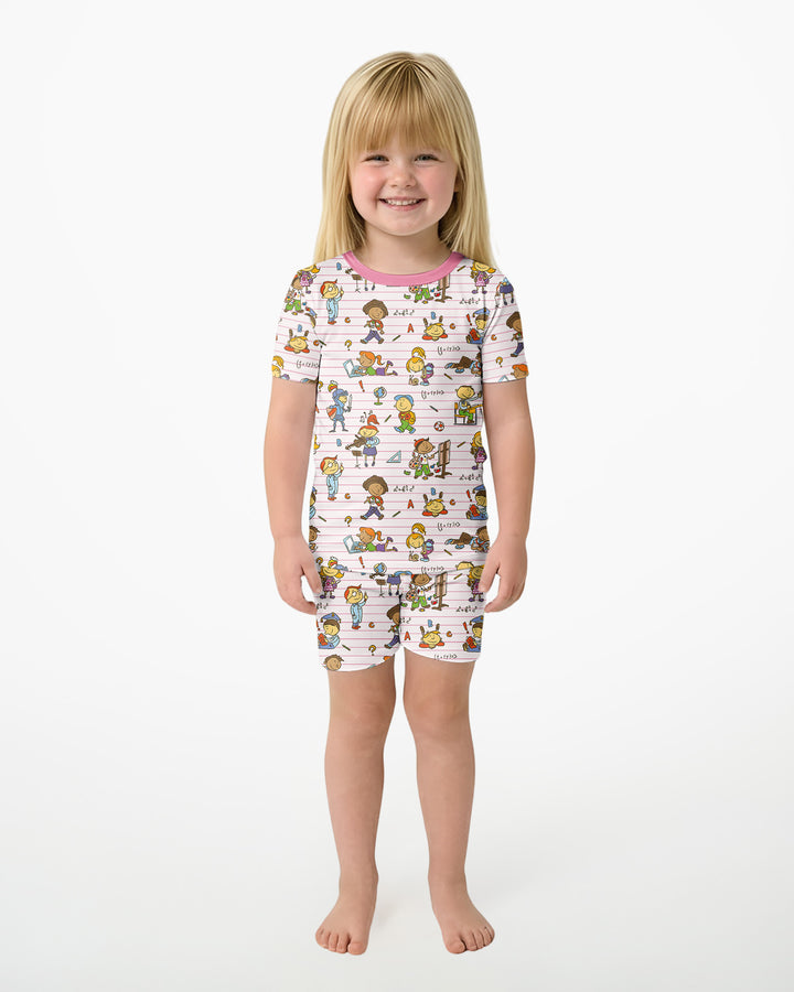 100 Días De... Conjunto de Pijama de Dos Piezas de Bambú de Manga Corta y Pantalón Corto