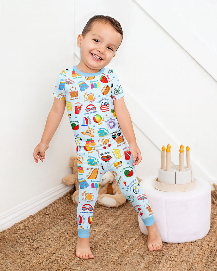 Zweiteiliges, kurzärmliges Pyjama-Set mit Marienkäfern
