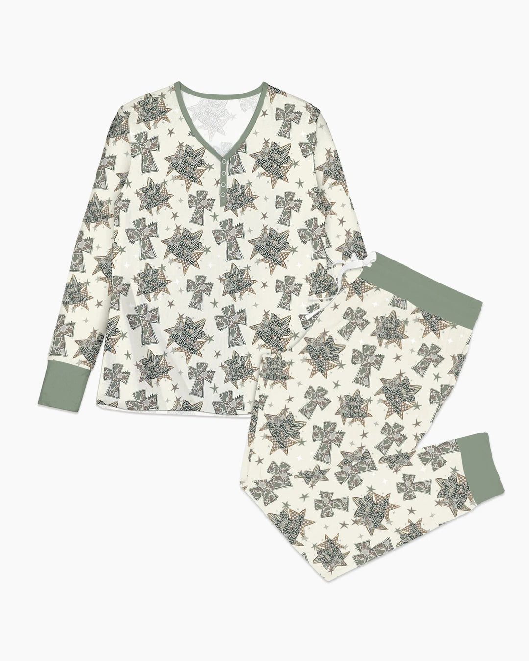 Plantilla de conjunto de pijama de mujer de bambú