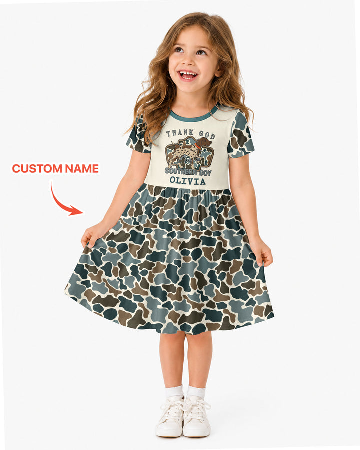 Custom Name Thank God I'm a Southern Bamboo Twirl Dress