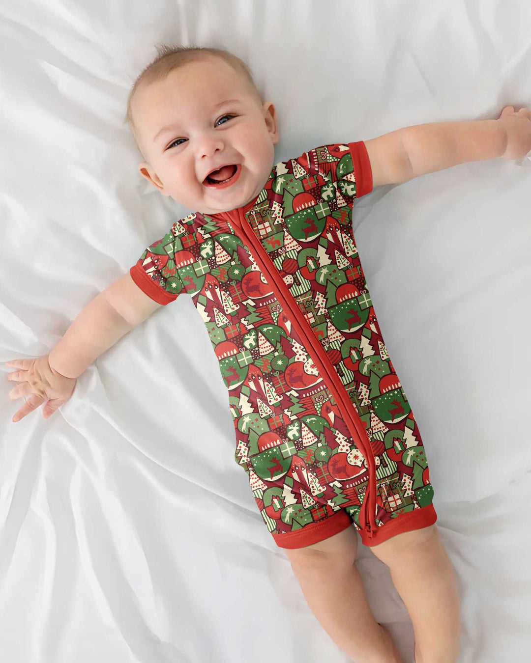 Christmas Time Mosaic Bamboo Shorty Zippy