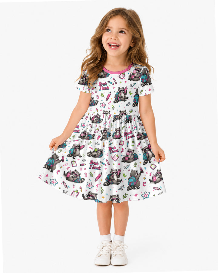 Bruh I Back Racoon Bamboo Twirl Dress