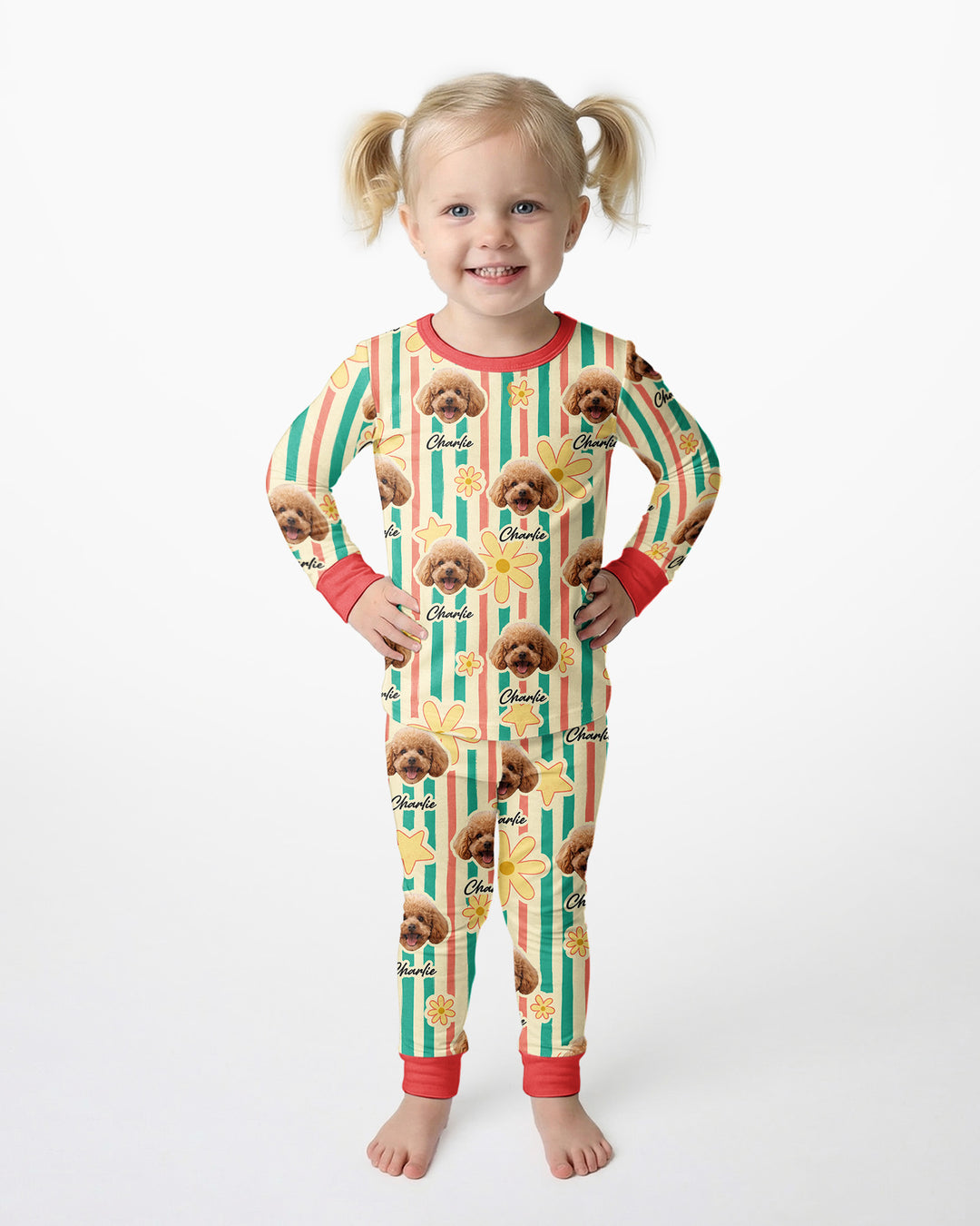 Funny Pet Pattern Bamboo Two Piece Long Sleeve Pajama Set