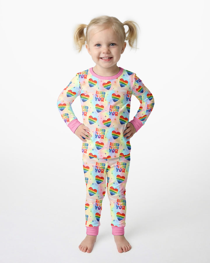 Raised To Love You Bamboo Two Piece Long Sleeve Pajama Set