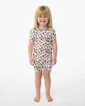 Tiny Christmas Ornaments   Bamboo Two Piece Short Sleeve Shorts Pajama Set