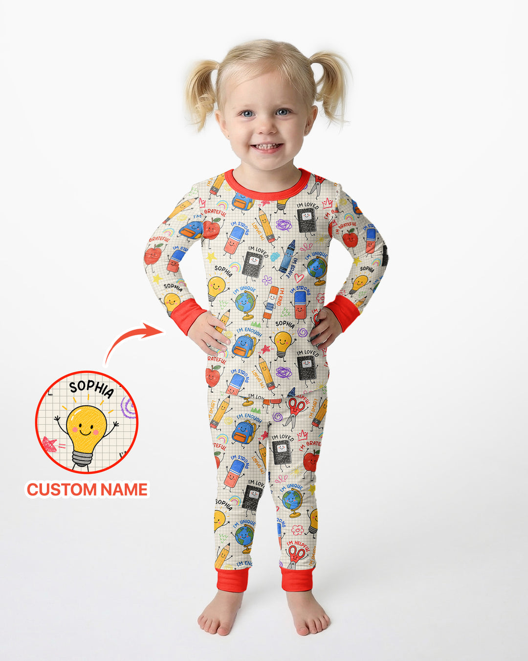 Zweiteiliges Langarm-Pyjama-Set mit Sommerfrüchten