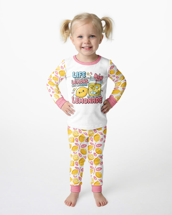 Inspired Life Gave Me Lemons Bamboo Two Piece Long Sleeve Pajama Set