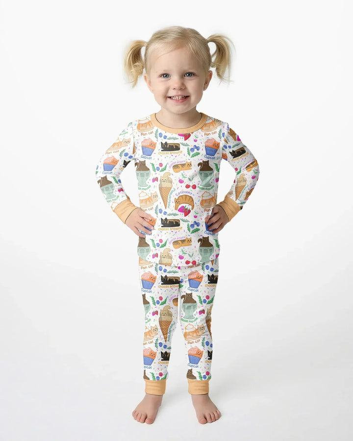 Purrfect Treats Bamboo Two Piece Long Sleeve Pajama Set