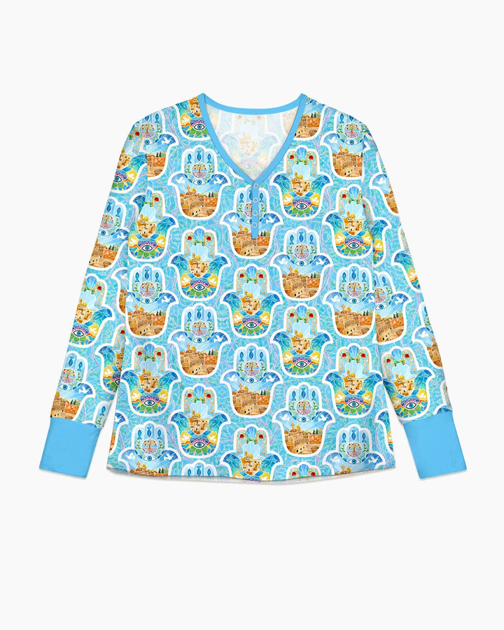 Plantilla de conjunto de pijama de mujer de bambú
