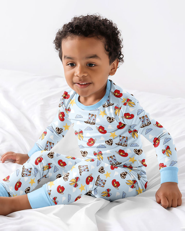 Cowboy Story Bamboo Two Piece Long Sleeve Pajama Set