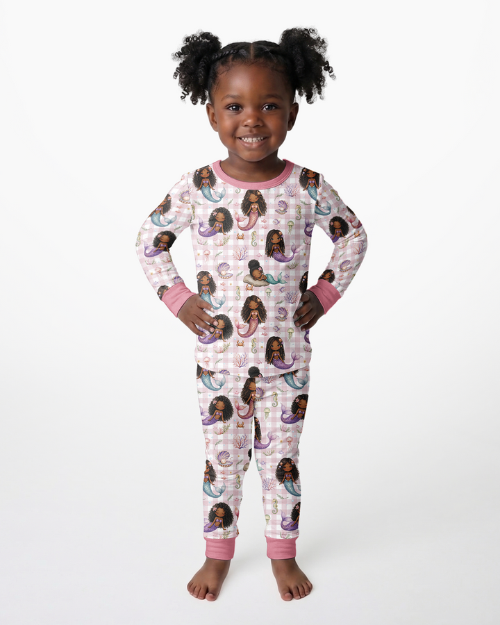 Zweiteiliges Langarm-Pyjama-Set mit Sommerfrüchten