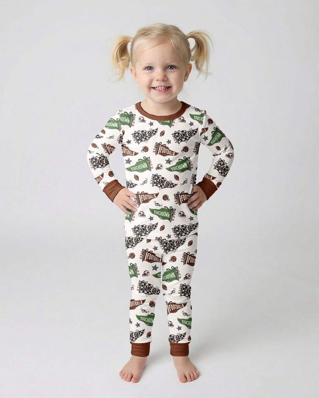 Touchdown Season Bamboo Two Piece Long Sleeve Pajama Set