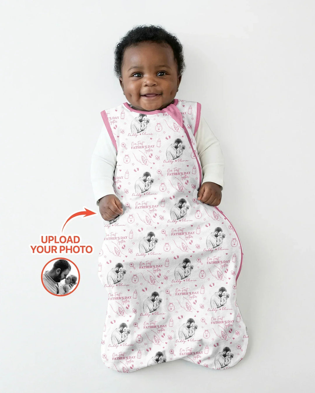 Custom Photo Our First Father's Day Together Bamboo Sleep Bag
