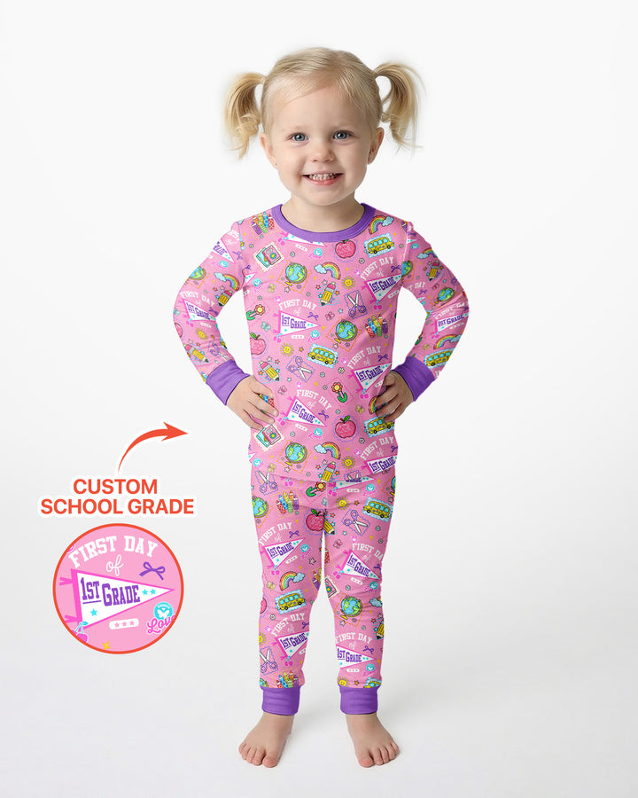 Zweiteiliges Langarm-Pyjama-Set mit Sommerfrüchten