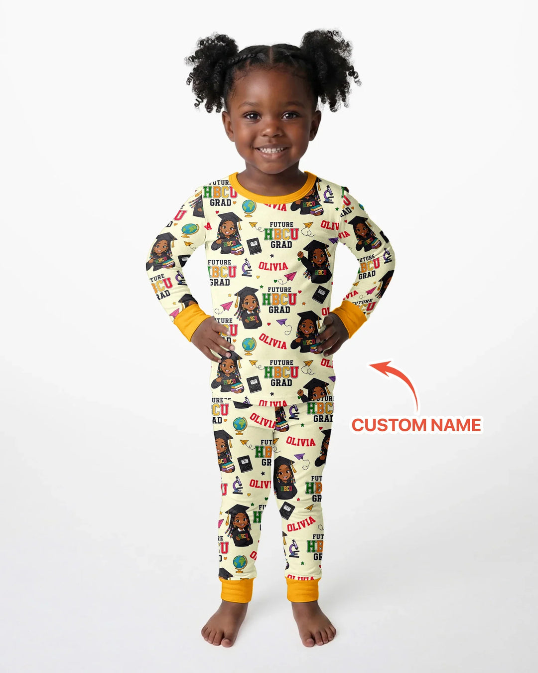 Custom Name Future HBCU Grad Bamboo Two Piece Long Sleeve Pajama Set