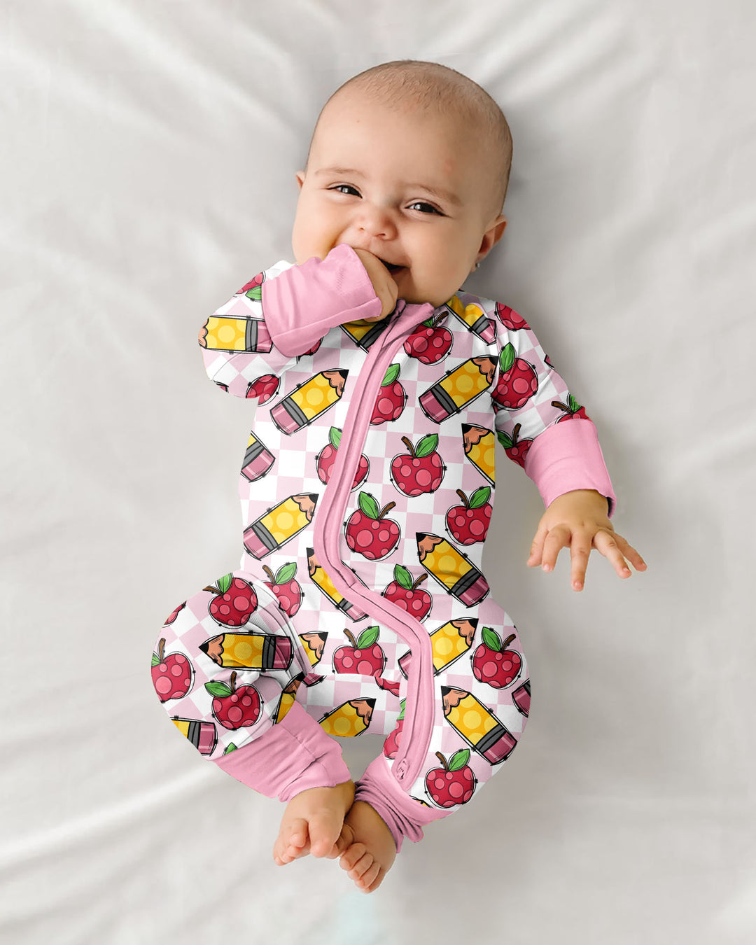 Checkered Apple Scribbles Bamboo Convertible Zippy