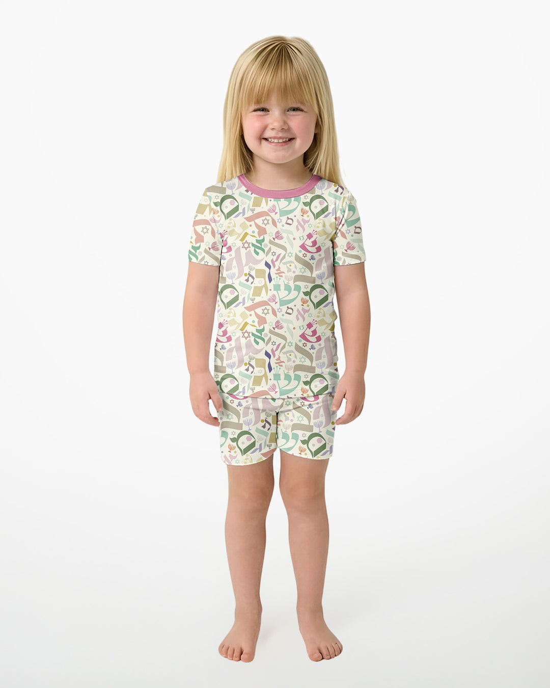 Schlafanzug-Set zweiteilig, kurze Ärmel, kurze Hose, Bambus
