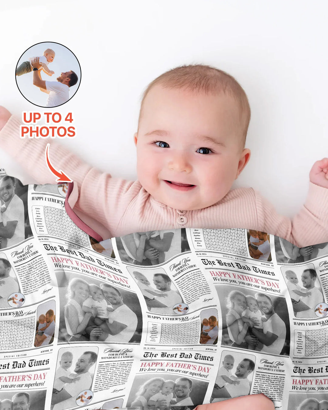 Custom Photo The Best Dad Times Bamboo Blanket