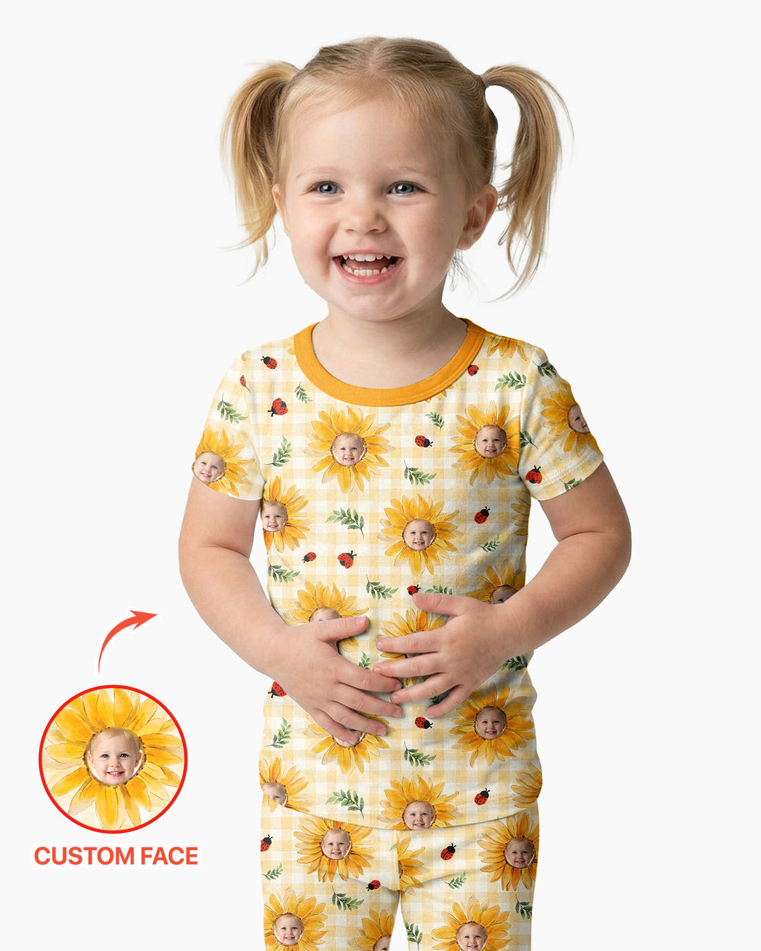 Conjunto de pijama de dos piezas de bambú de manga corta, plantilla personalizada
