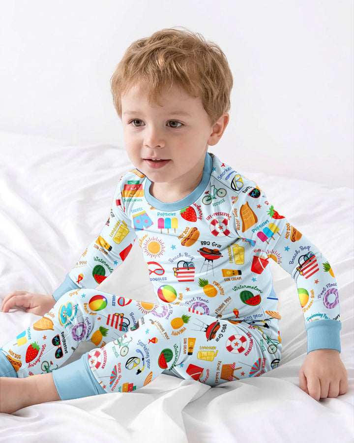 Love Summer Bamboo Two Piece Long Sleeve Pajama Set
