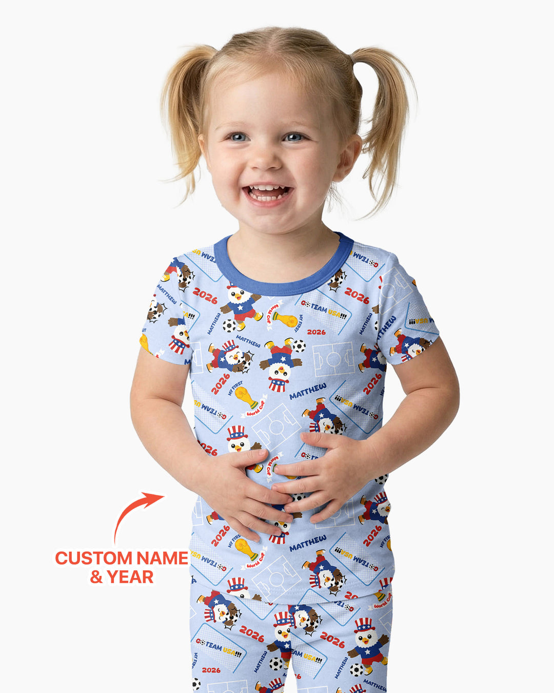 Conjunto de pijama de dos piezas de bambú de manga corta, plantilla personalizada