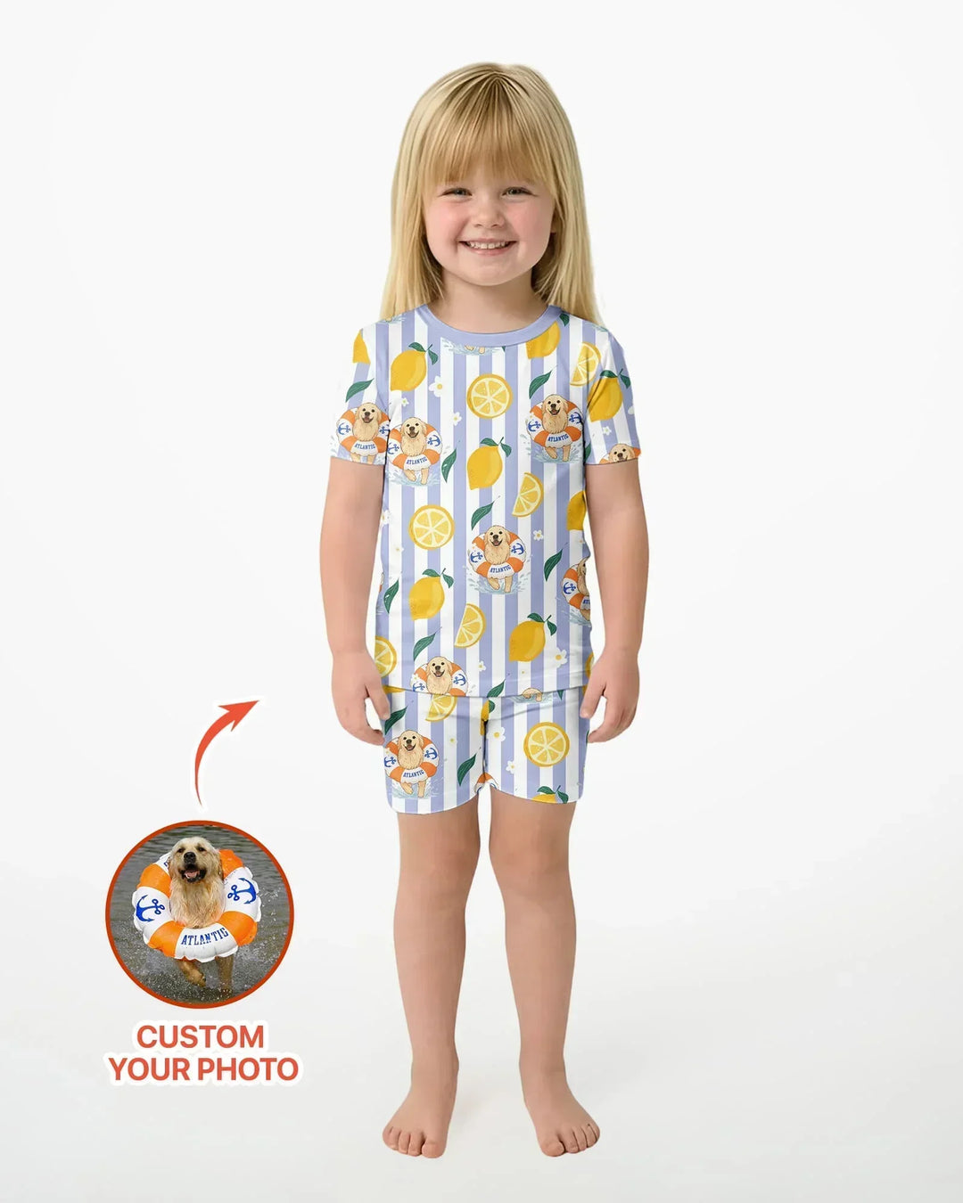 Zweiteiliges Pyjama-Set mit kurzen Ärmeln und Shorts im Sommer-Design