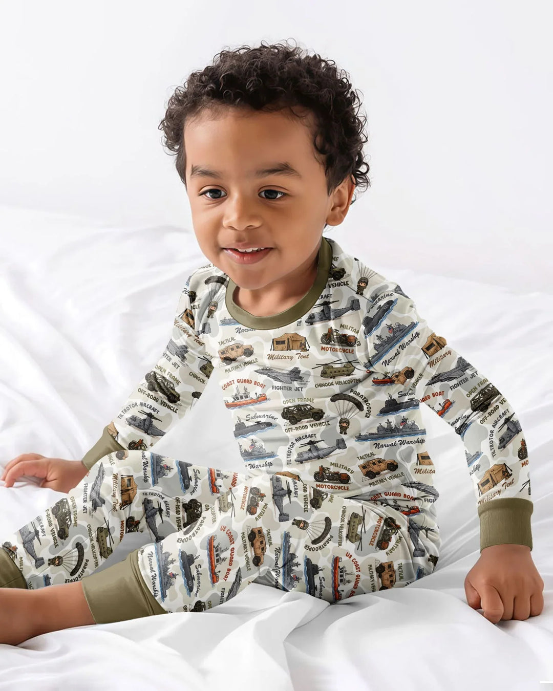 Little Hero Military Family Matching Bamboo Two Piece Long Sleeve Pajama Set