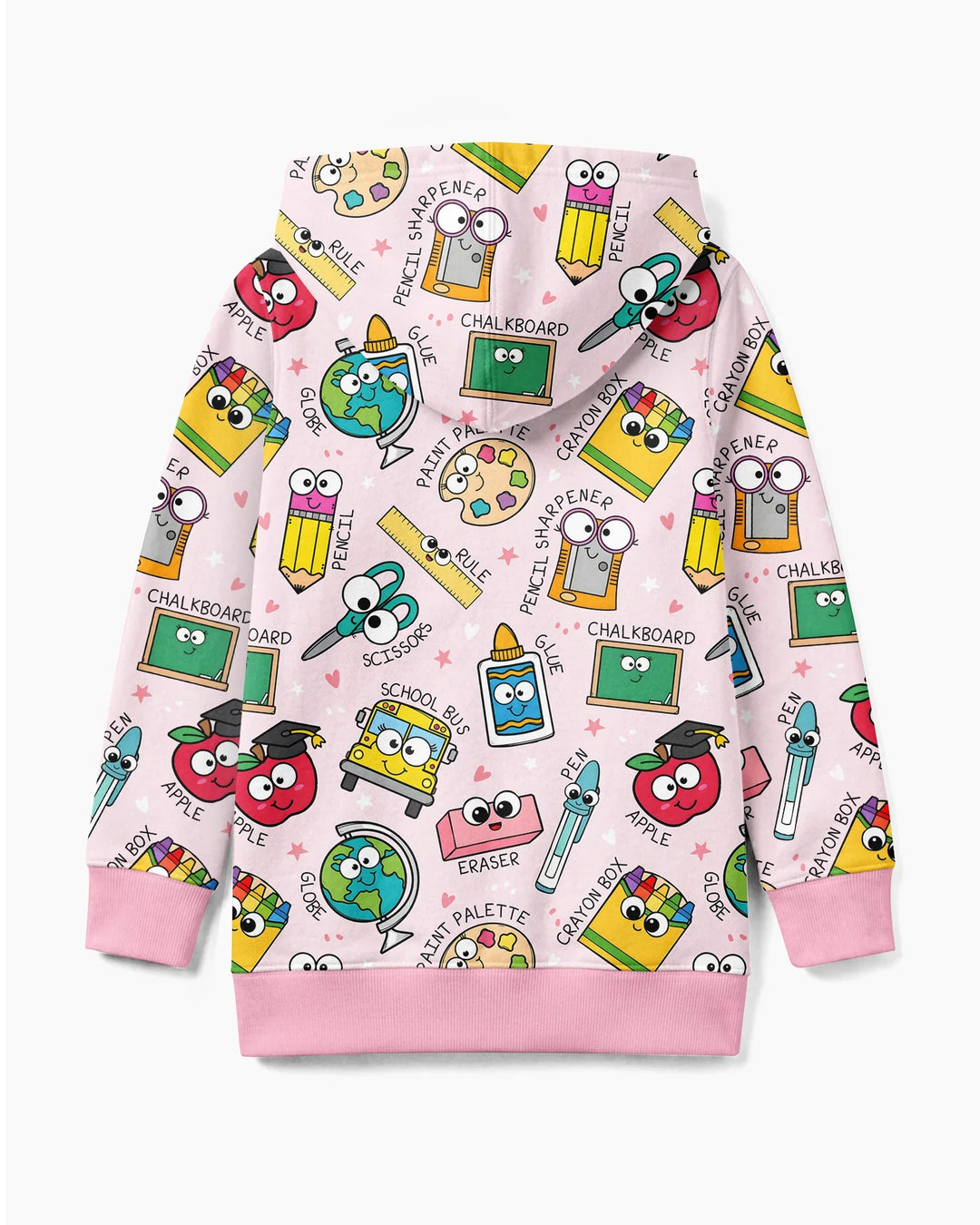 Kapuzenpullover aus Bambus mit hebräischem Alphabet und Reißverschluss